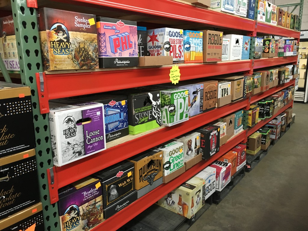 Cases and 12-packs sit together on the shelves at Beer Express in Robinson.