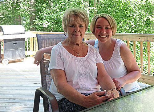 Tracy Beck, 40, of Shaler, outside with her mother, Sandra. Ms. Beck moved in with her mother nine years ago after her father passed away. (Photo courtesy of Tracy Beck)